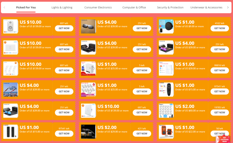  알리익스프레스 10월 프로모션코드 쿠폰: $1~$30 선착순 (aka 쿠폰 센터)