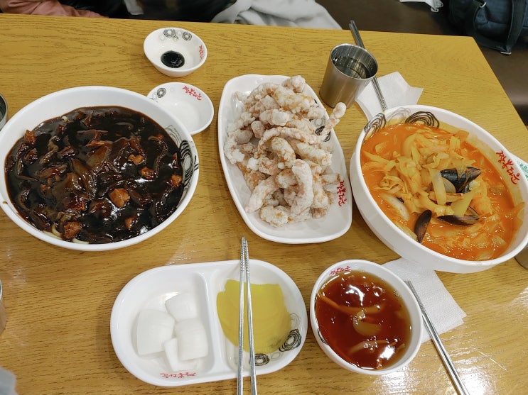 인천 삼산동 짬뽕타운 24시 진한국물에 탕수육과 짜장면까지 굿