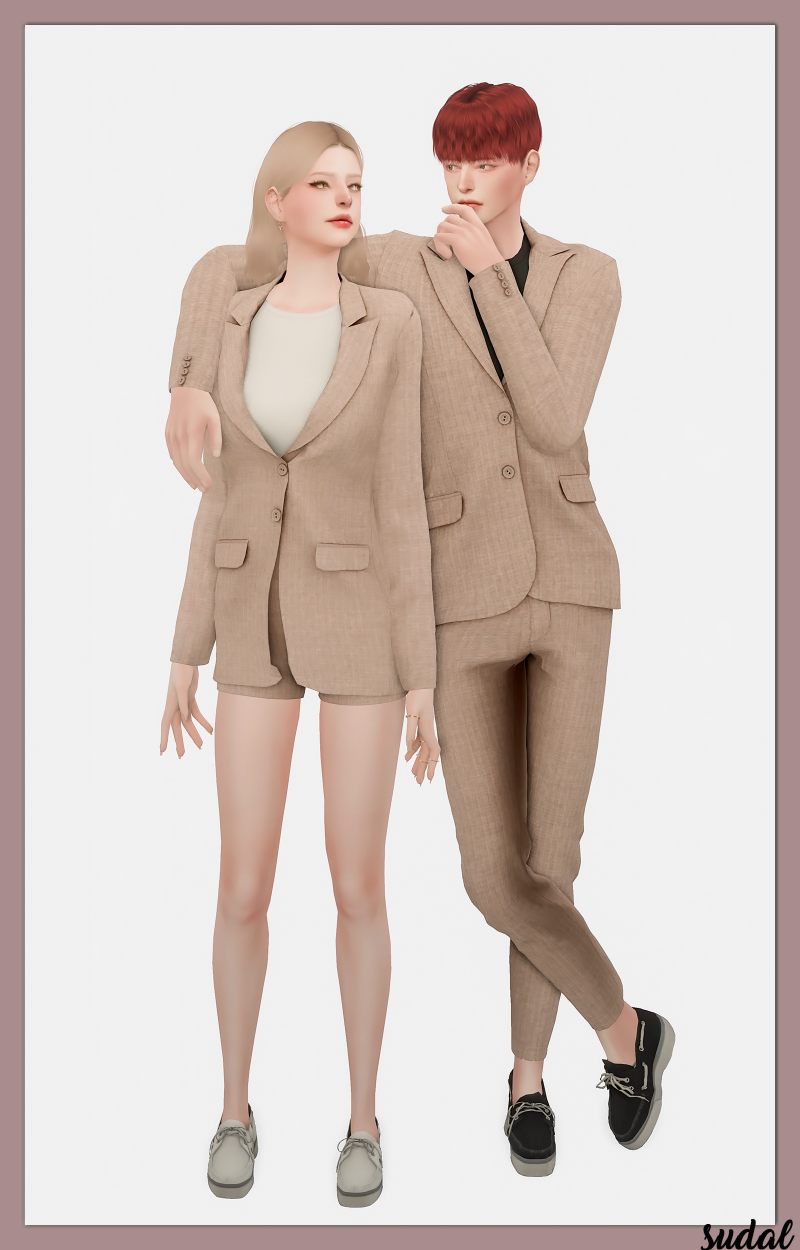 Patreon 심즈4 커플의상 Sudal Couple Suit Set 네이버 블로그