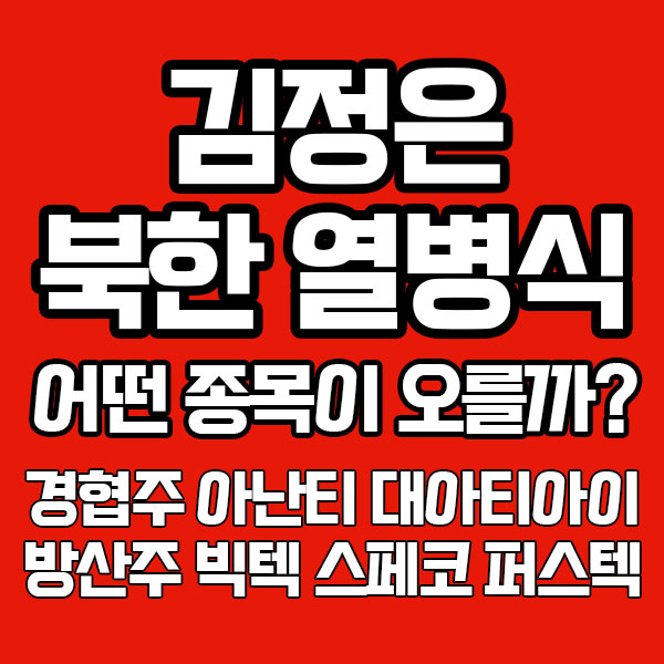  김정은 북한 열병식 어떤 종목이 오를까? 경협주 아난티 대아티아이 방산주 빅텍 스페코