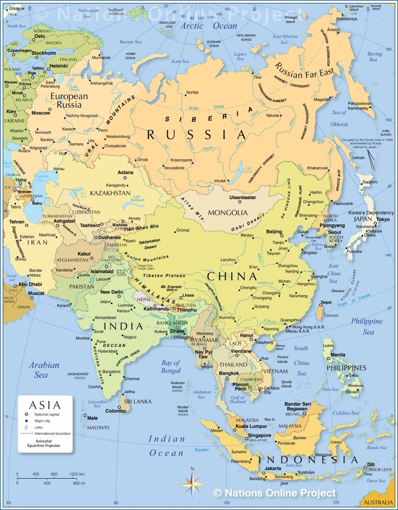 고해상도 아시아지도 동해표기 유라시아대륙 국가 도시 지형 바다 중국국경 중동지도 : 네이버 블로그