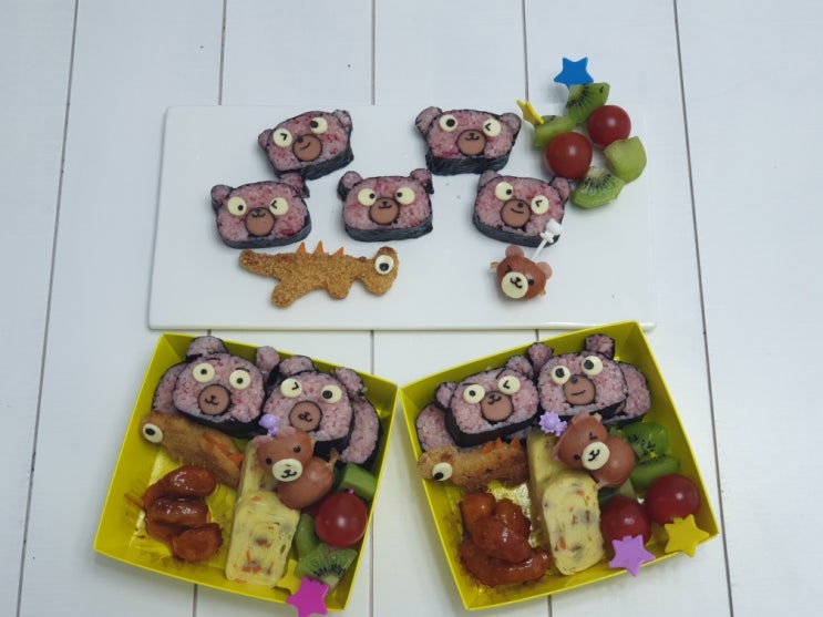 캐릭터 도시락 곰돌이 김밥 캐릭터 도시락 곰돌이 김밥