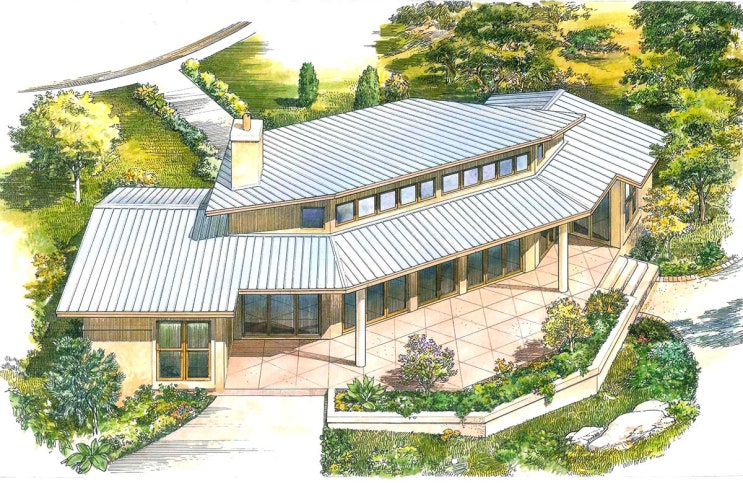 완만한 아치 처마 지붕이 아름다운 집 퓨전 한옥주택 짓기