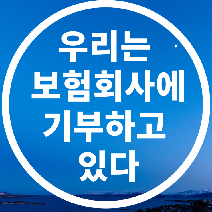  우리는 납입금액의 10퍼센트를 보험사에 기부하고 있다.