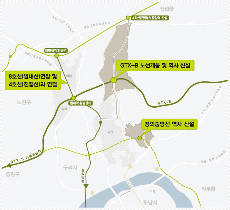 지하철 4호선 연장 진접선 개통시기 및 노선도