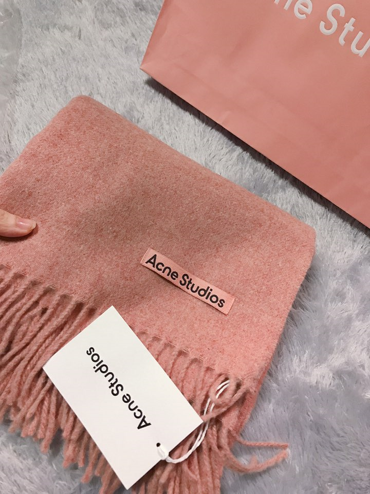 아크네 스튜디오 2020 Narrow 울 스카프 로즈 멜란지, Acne Studio