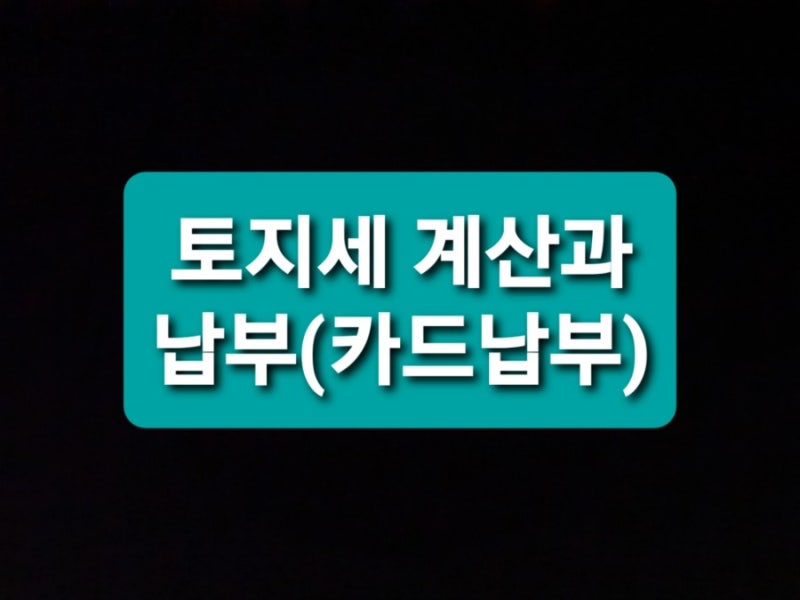 토지세 계산과 납부(카드납부)