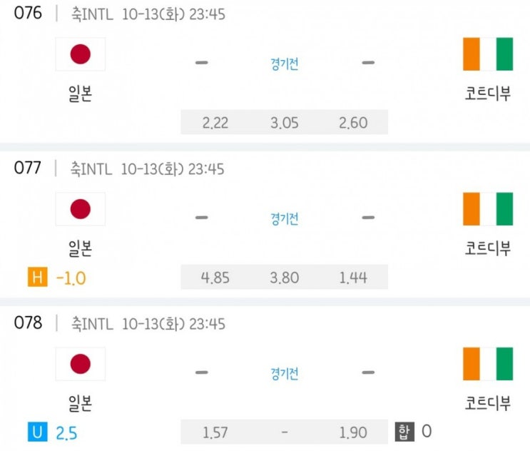 2020.10.13 FIFA A매치 친선전 일본 코트디부아르 | 멕시코 알제리