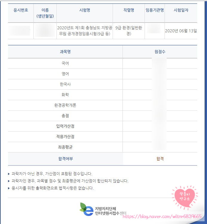 지방직 9급 공무원, 환경직 필기 1달 합격 수기