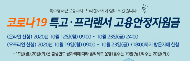  특고,프리랜서 지원금150 만원 23일까지, 신청 서류 다운받기  (신청방법, 신청서류)
