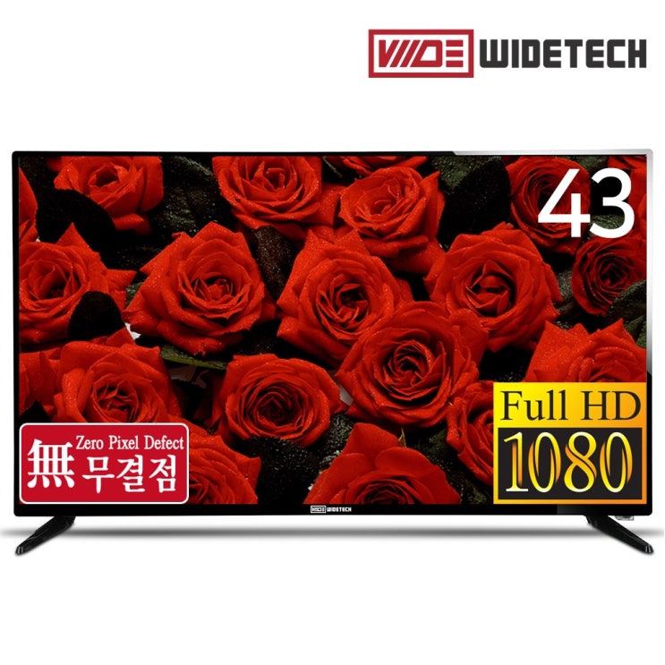 와이드테크 43인치 무결점 FULLHD LED TV, 자가설치, 스탠드형