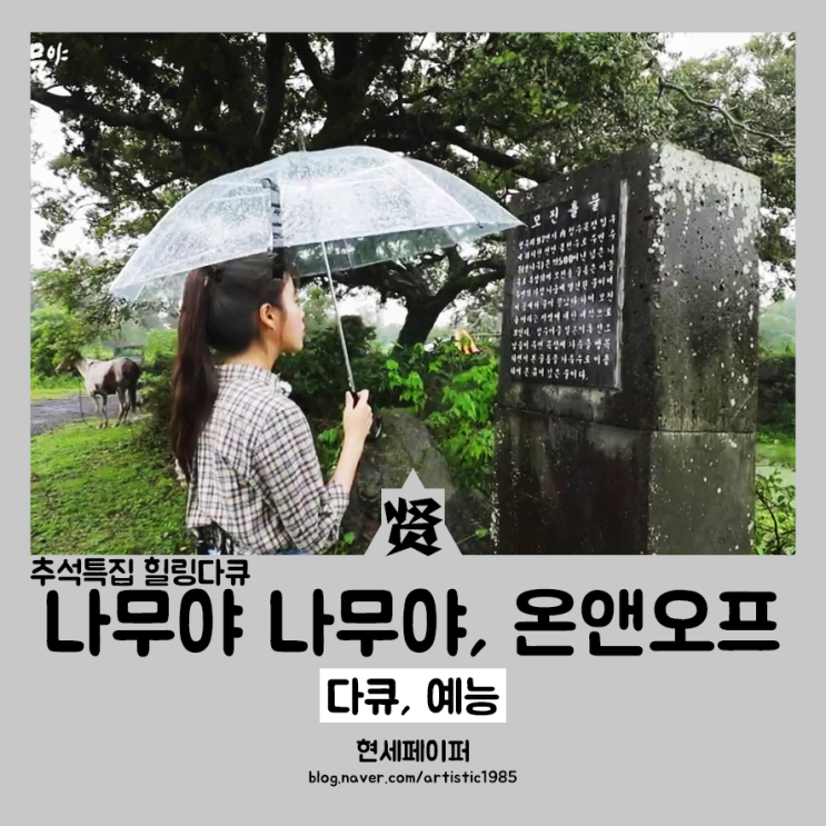  힐링다큐 나무야 나무야 아이유 편 예능 온앤오프 아이유 & 지연 편(영웅호걸 막내들의 추억놀이) 및 최근 예능 소개