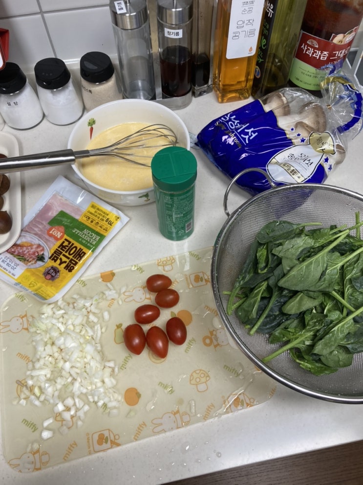 이탈리아 가정식-시금치 프리타타(버섯x/오븐o)