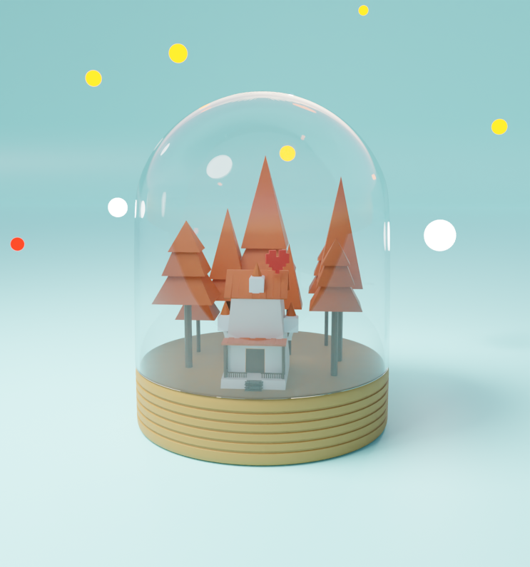  [Blender 3D] 로우 폴리곤 스노우볼 만들기