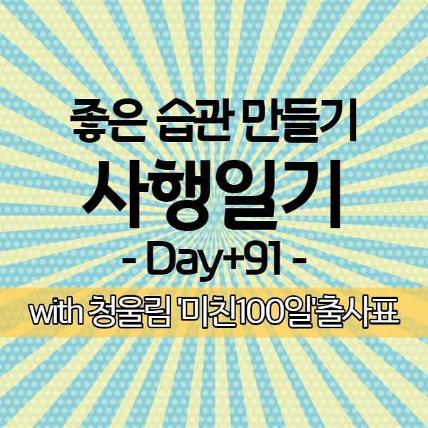  [사행일기 D+91] 홈트는 못했지만 다이어트 식단은 사수했어!