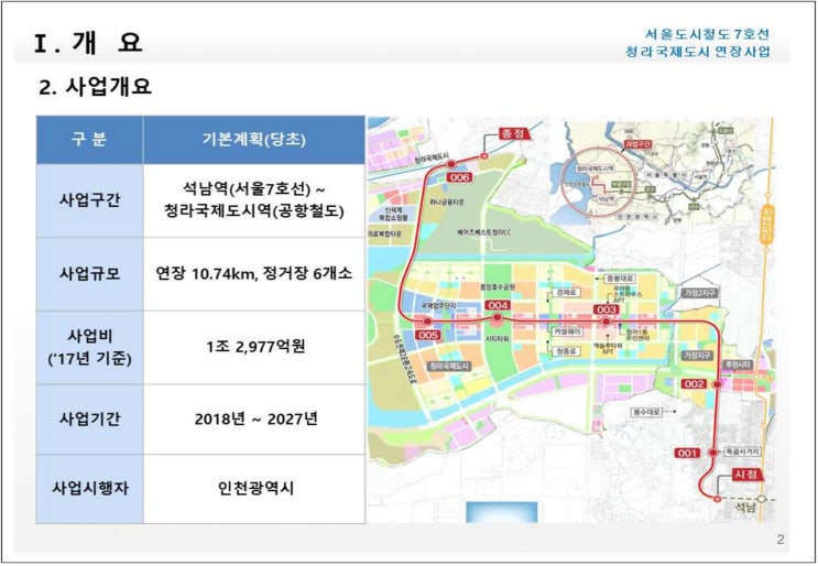 청라 지하철 7호선 연장 완공일