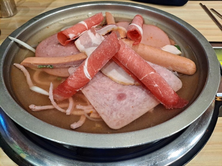  송도맛집 존슨부대찌개 부대전골세트 계란밥도 뇸뇸