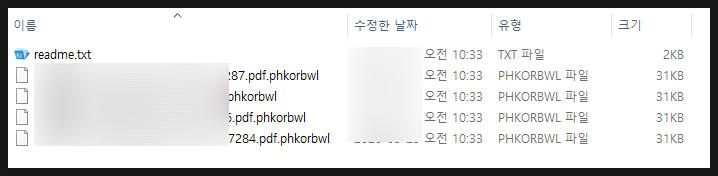 매그니베르 랜섬웨어 phkorbwl 복호화 후기