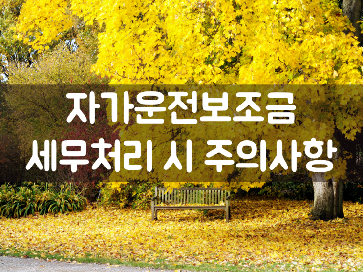  자가운전보조금 세무처리 시 주의사항