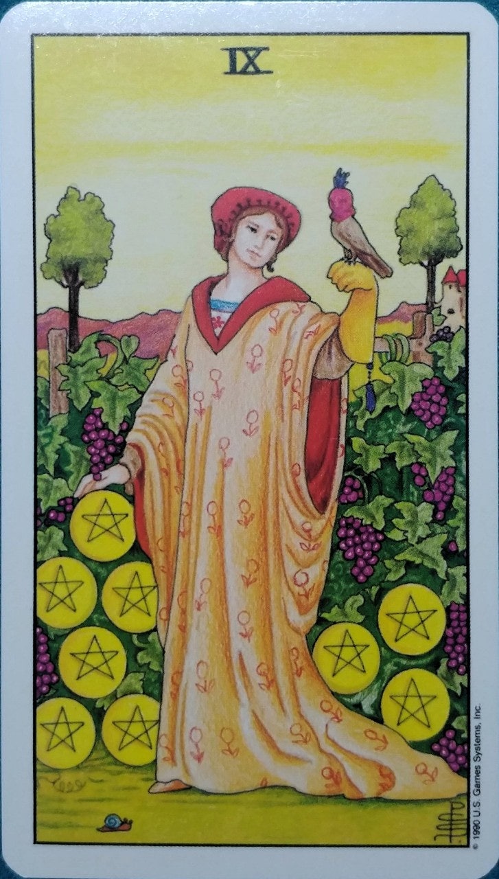 톡톡힐링타로] 마이너 타로카드 펜타클 9 (Nine of Pentacles) : 네이버 블로그