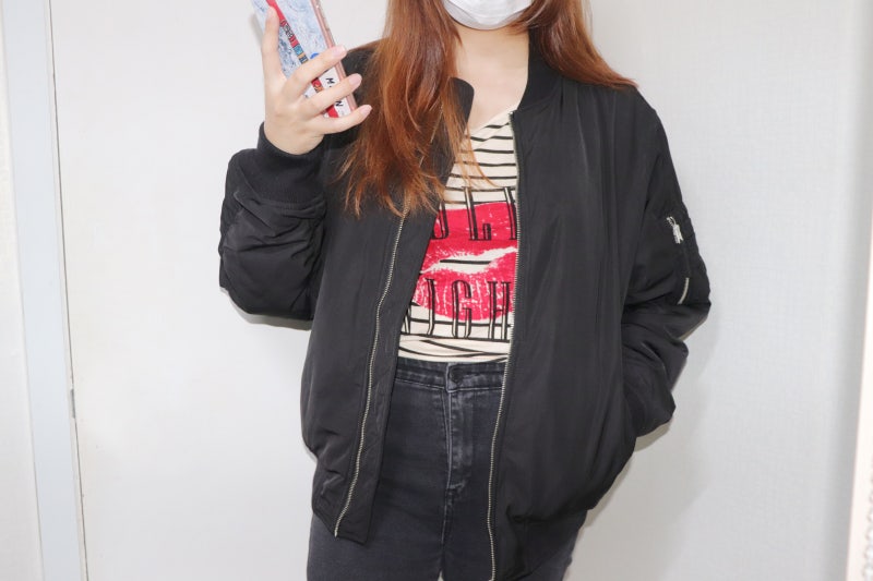 [여성 간절기 아우터] 지금 날씨에 딱, 스파오 항공점퍼 (여자/키168cm)