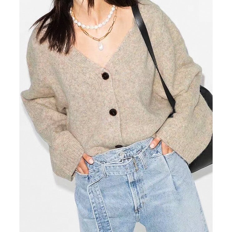 료미네 수입의류️_ 루즈 아우터 브이넥 이너 보카 가디건