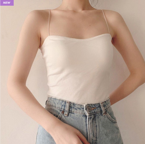  4계절 아이템 패드 내장 여성 쫀쫀 끈 나시 이너탑