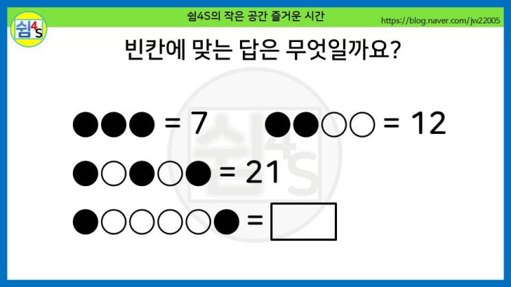 [퀴즈] 숫자퀴즈 - 7, 12···빈칸에 맞는 답은 무엇일까요? (숫자퀴즈021)