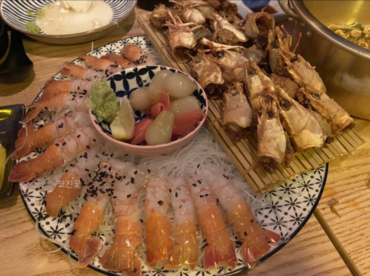  [부천 송내역 맛집] 서까래 이자카야 (feat. 안키모/해물라면/모듬사시미/명란구이/모찌리도후/딱새우회/딱새우머리튀김)