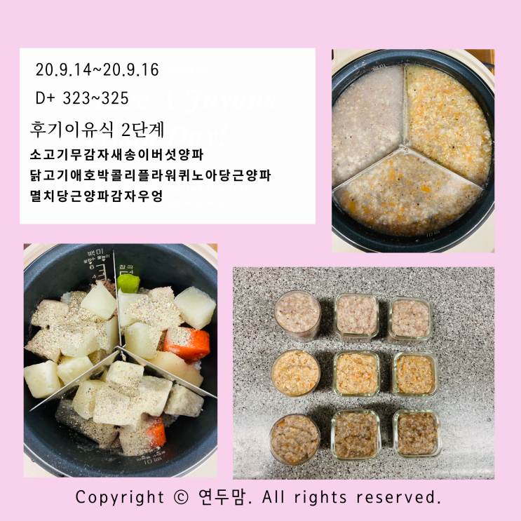 [ 후기이유식 2단계 : 소고기 무 감자 새송이버섯/ 닭고기 애호박 콜리플라워 퀴노아 / 멸치 당근 양파 ] 쿠첸크리미 이유식밥솥으로 만들기, 헬로네이처 다진 콜리플라워 멸치 사용