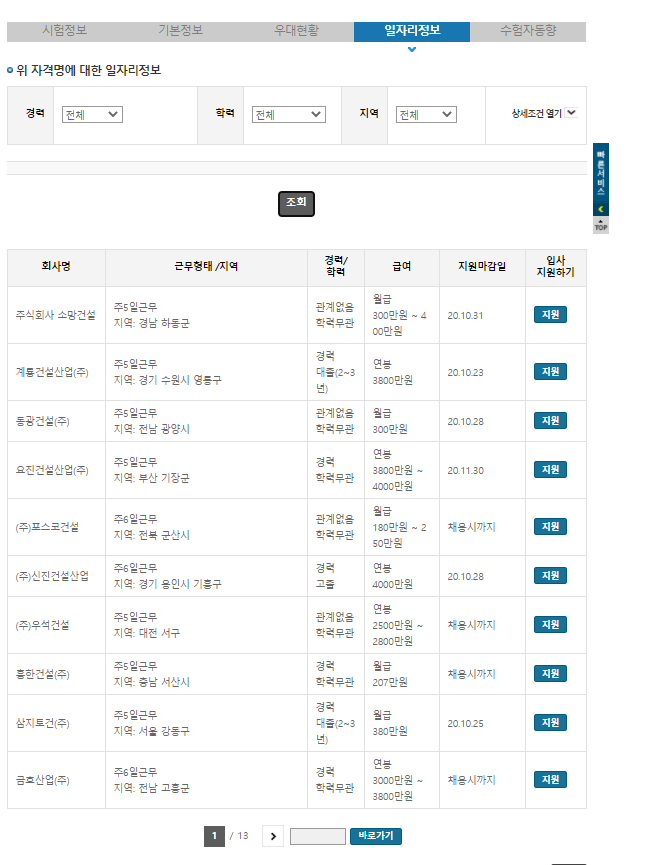 건설안전기사 취업 및 연봉(비전공자 응시자격은 어떻게??)