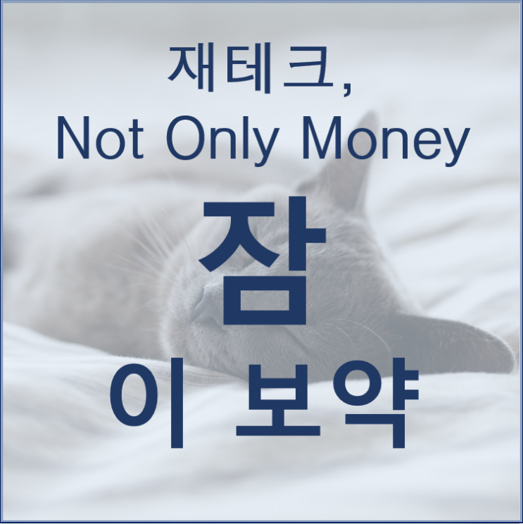  재테크에게 최고의 보약은 잘 자는 것이다.