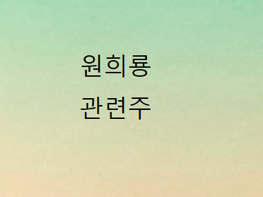 원희룡 관련주 총정리 원희룡 관련주 총정리