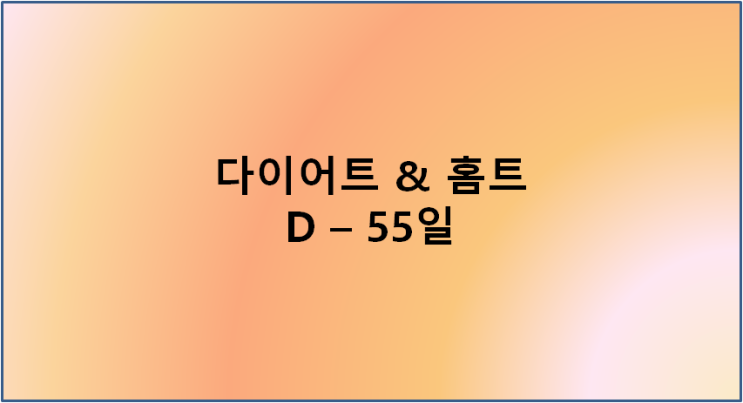  다이어트 & 홈트 D-55