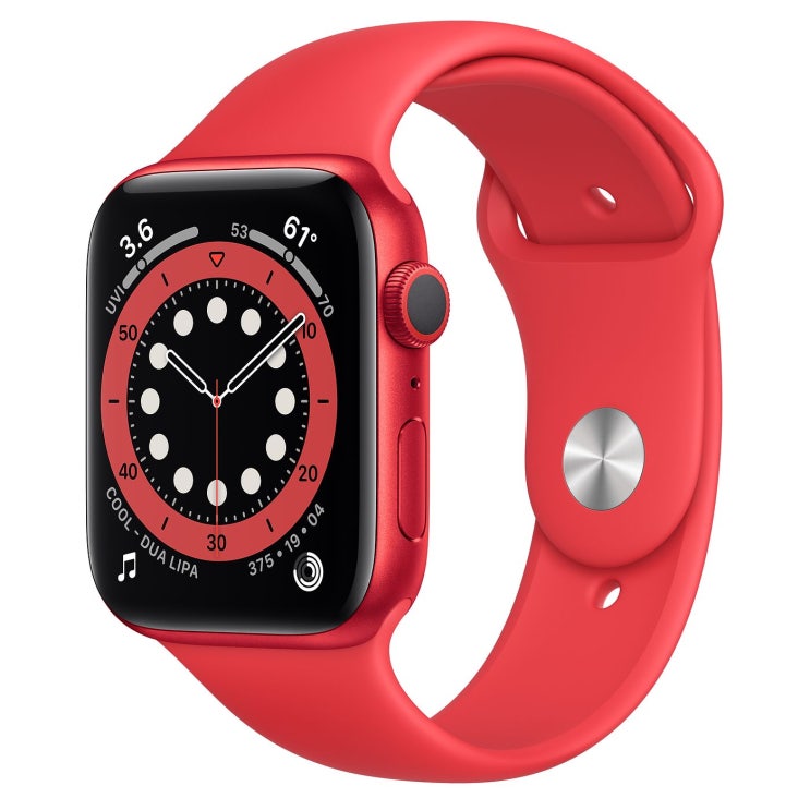  Apple 2020년 애플워치 6 GPS 44mm 레귤러, 프로덕트 레드 알루미늄(케이스), 프로덕트 레드(스포츠 밴드)