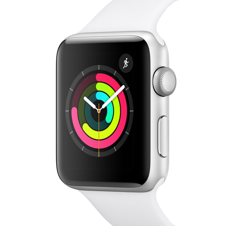  Apple 애플워치3 GPS 42mm + 알루미늄 케이스, MTF22KH/A, 실버(MTF22KH/A), 화이트(밴드)