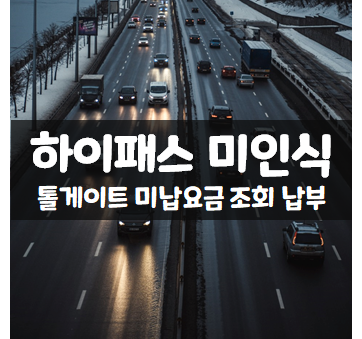  하이패스 미인식 톨게이트 미납요금  조회 납부 고지서 분실