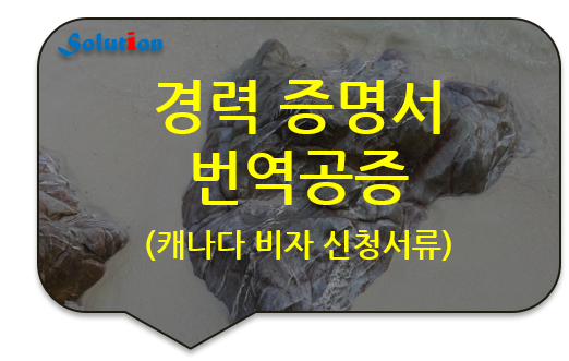 회사 경력 증명서 번역공증 [캐나다 비자 신청서류 번역공증] [광진/성동/강동/남양주 번역공증 대행]