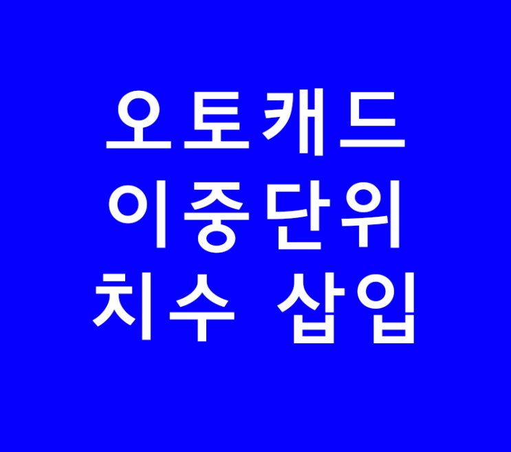 오토캐드 이중단위 치수 삽입 오토캐드 이중단위 치수 삽입