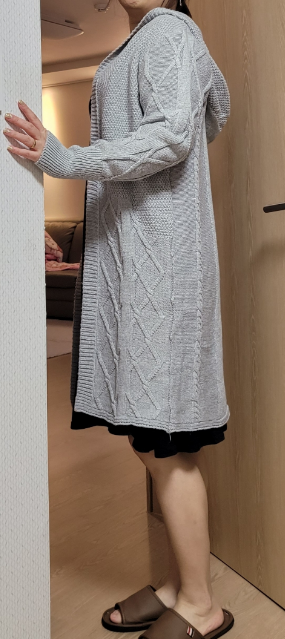  여성 후드 롱 가디건~코트 대용 아이템으로 딱~!!