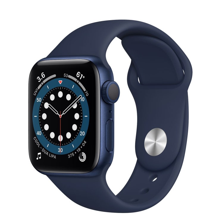  Apple 2020년 애플워치 6 GPS 40mm 레귤러, 블루 알루미늄(케이스), 딥네이비(스포츠 밴드)