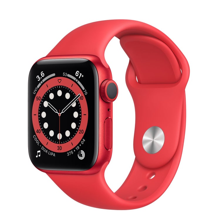  Apple 2020년 애플워치 6 GPS 40mm 레귤러, 프로덕트 레드 알루미늄(케이스), 프로덕트 레드(스포츠 밴드)