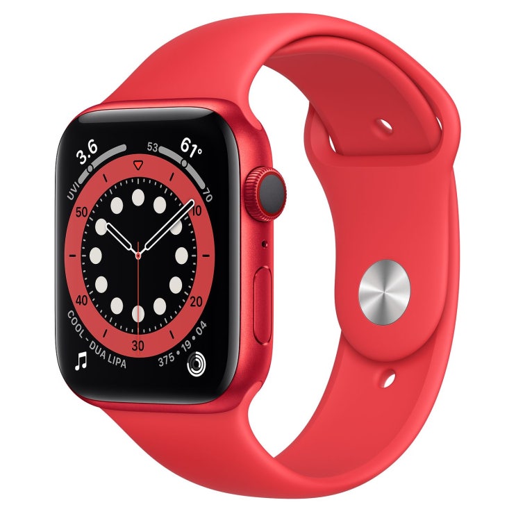  Apple 2020년 애플워치 6 GPS + 셀룰러 44mm 레귤러, 프로덕트 레드 알루미늄(케이스), 프로덕트 레드(스포츠 밴드)