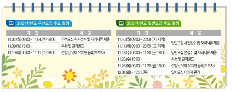  2021년 유치원 원서접수 '처음학교로' 일정 및 새로 개정된 내용 알아보기!