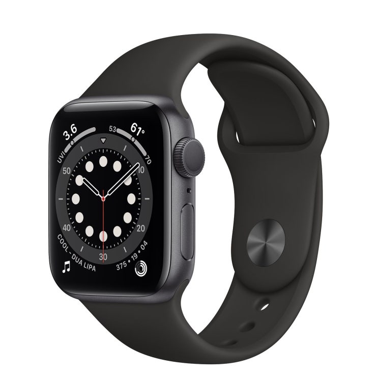  Apple 2020년 애플워치 6 GPS 40mm 레귤러, 스페이스 그레이 알루미늄(케이스), 블랙(스포츠 밴드)