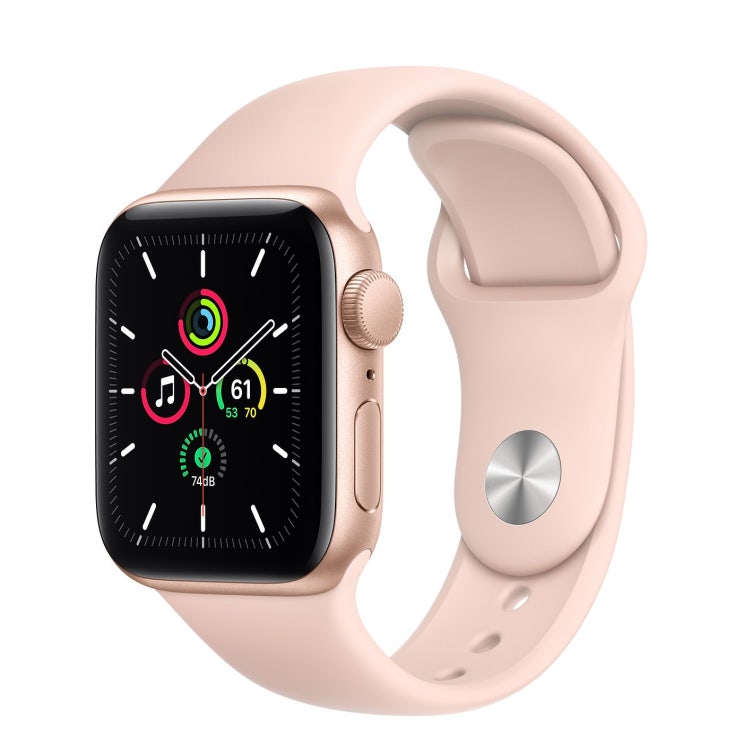 Apple 2020년 애플워치 SE GPS 40mm 레귤러, 골드 알루미늄(케이스), 핑크샌드(스포츠 밴드)