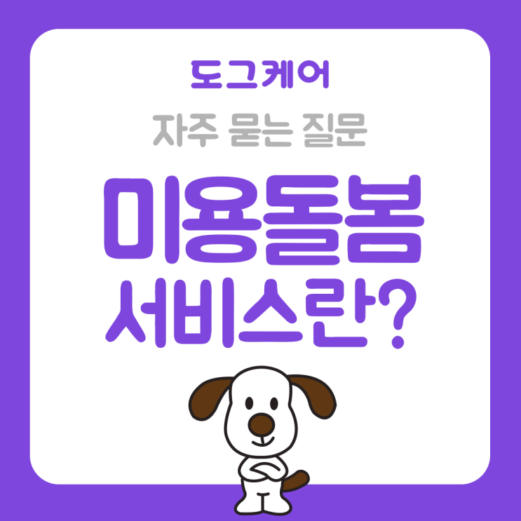  도그케어 미용돌봄 서비스란 무엇인가요?