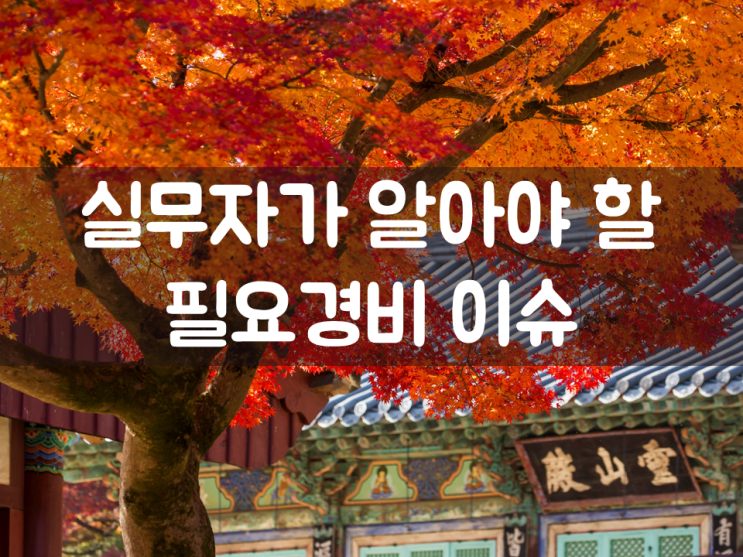  실무자가 알아야 할 필요경비 이슈