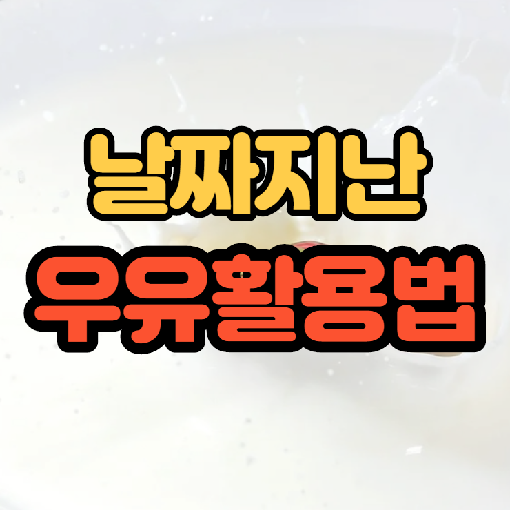  날짜지난우유활용법 아깝게 버리지말아요