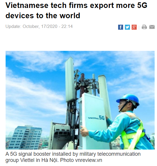  베트남 영자신문 | 5G 테크기업들의 약진과 세계진출 .. 우리도 있다. Vinsmart 과 Viettel 이야기